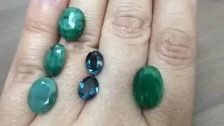 Emeral and London Blue Topaz Gems - by Hot Tor Studio