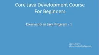 05. Comments In Java Program-1