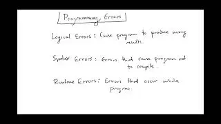 13 - Errors in Programs