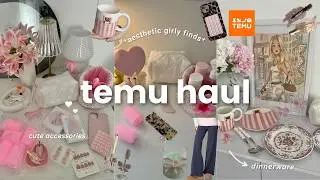 aesthetic TEMU haul 🎀🫧!! cute accessories , girly finds, clothing, self care essentials, home decor