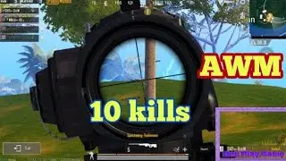 AWM 10 kills. Solo vs squad. #Pubg