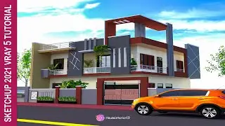House Exterior design sketchup 2022 + vray 6 | vray render