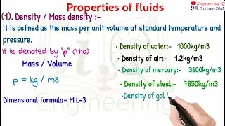 Properties of fluids | density/ mass density, effect of density by temperature and pressure.