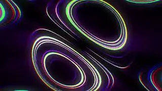 Seamless VJ loop background of pulsing neon color curved lines