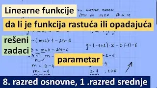 Linearne funkcije, da li je funkcia konstantna, rastuća ili opadajuća, sa parametrom