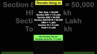 No Income Tax on Income up to Rs. 11 Lakh 