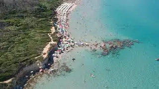 Baia dei Turchi - Otranto - paradise of the sea  aerial vision - TravelVideo -  DJI Spark e300 class