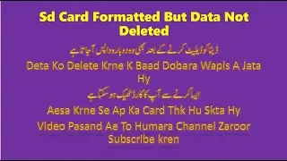 Deleted files come back on Memory Card can't delete or format it , failed to delete solve  problem