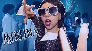 Merlina se Pelea y asusta a la gente diafrazada