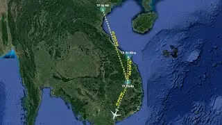 Mẫu hiệu ứng trong video giới thiệu bất động sản #34 - Hiệu ứng máy bay tới các địa điểm trên bản đồ