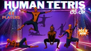 HUMAN TETRIS × 4 Player CO OP 👯‍♂️👯‍♂️  Burn –500 KCAL 🔥  Immersive Interactive Warm Up #11