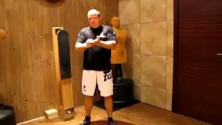 Warming up your hands before working on the makiwara.