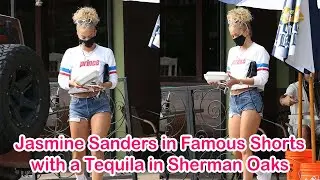 Jasmine Sanders in Famous Shorts with a Tequila in Sherman Oaks
