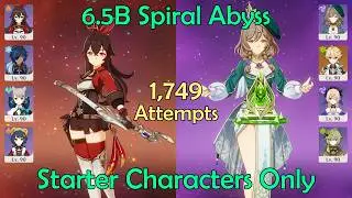 Starter Characters Only: 6.5B Spiral Abyss - Genshin Impact
