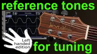 notes, to tune a guitar.  Guitar tuning reference notes E A D G B E (LEFT HANDED illustrations)