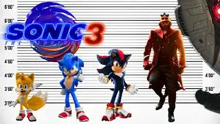 Sonic the Hedgehog 3 Characters Size Comparison
