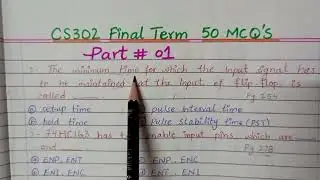 CS302||50 mcq's||  final term preparation|| part 1||