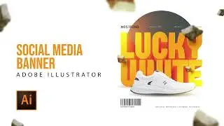 How to create social media banner with 3d text adobe illustrator