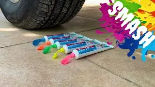 CRUSHING SOFT & CRUNCHY THINGS by CAR! | Toys,Toothpaste,Chalk | So Satisfying