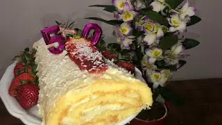 Рулет Рафаэлло. Нежный , мягкий, ароматный. Заварным кремом и нежной кокосовой стружкой.19.04.2022.