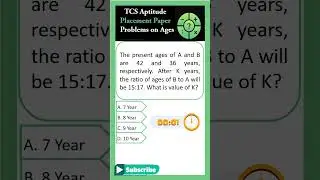 #5 Problems on Ages | TCS Placement Aptitude Paper Problem | IT Placement | 
