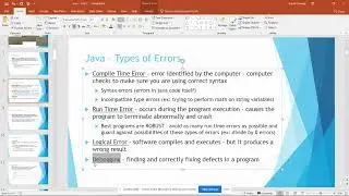 Java Unit 1 Lesson 1 -  Java Basics