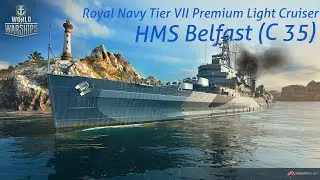 World Of Warships Blitz - HMS Belfast (C 35)  Gameplay (Best DD Hunter)