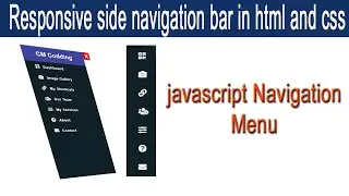 Responsive Sidebar Navigation Menu using HTML CSS & JavaScript | Side Navigation Bar HTML & CSS