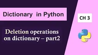 pop Method in Dictionary|popitem Method in Dictionary|Dictionary in Python