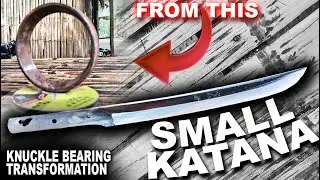 I Turn a Knuckle Bearing/Rusty into a Beautiful Small Katana Sword #knifemaking | Aurora Philippines