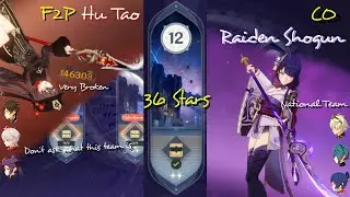 My Overpowered F2P Hu Tao & C0 Raiden Shogun National Team In the Abyss Floor 12 Version 2.9