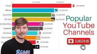 Most Subscribed Youtube Channels 2005-2023 | MrBeast vs PewDiePie vs T-Series