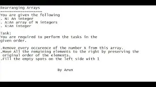 Rearranging Arrays | Interview Question | Java Coding Question
