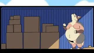 Fat furry weight gain animation :3