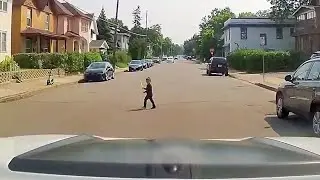 Idiots In Cars. Kid Near Miss Situation. Luck or Skill?