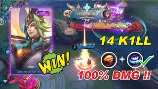 VALE BEST BUILD SPEED to CARRY ! 😍 Full Emblem Set 2023 | Keeper of the Winds Gameplay MLBB