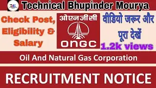 ONGC Recruitment 2022 full detail Technical Bhupinder Mourya