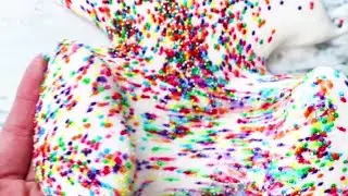 How to make slime without borax - Rainbow Explosion Slime, Sprinkles in Slime