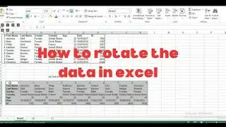 How to rotate the data in excel/rotation in excel/trick in excel