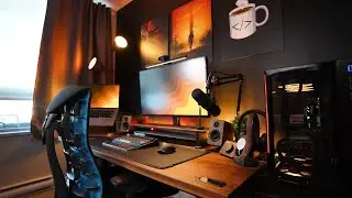 My COZY and MOODY Desk Setup - Another Small Office + Desk Setup Tour!