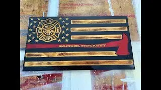 Firefighter Axe Wood Flag