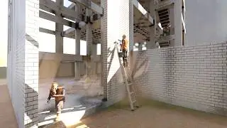 Sample custom animation for lumion, Building workers editition