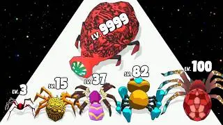 Insect Evolution Run - Level Up Spider Run 3D New Satisfying (Max Level Evolution 999LVL) Gameplay