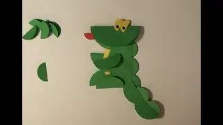 Крокодил из цветной бумаги