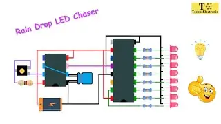 How to Make Rain Drop LED Chaser Circuit using 74HC595N