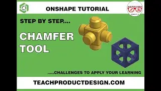 Onshape Tutorial. How to use the CHAMFER tool? Set ANGLE, EQUAL and TWO DIRECTIONAL.