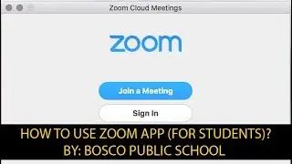 How to use ZOOM Meeting App (for students)