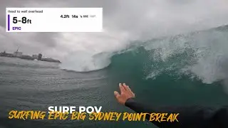 SURFING EPIC BIG SYDNEY POINT BREAK (RAW POV)