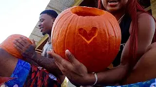 MY FIRST TIME CARVING A PUMPKIN 🎃 WITH  “N”🤭
