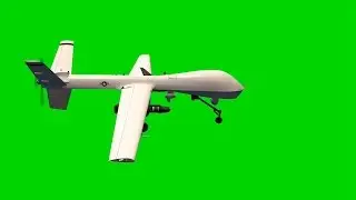 Armed Reaper Drone in fly - royalty Free Green Screen 8